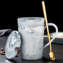 Naturmarmor 12 Sternzeichen Keramik-Becher mit Deckel Kaffeetassen Kreative Persönlichkeitstasse 400ml Bleifrei