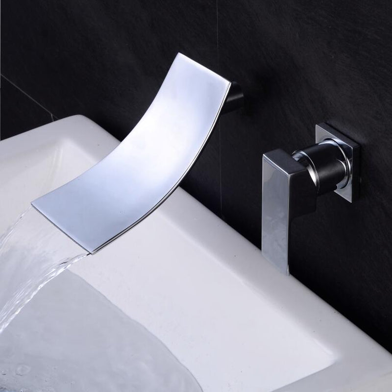 Chrome Black Gold Natural Waterfall Water Faucet Washbasin Sink Mixer Wash Basin Faucet Bathroom Faucet In Wall Installation