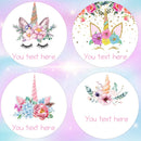Unicorn Party Decor Sticker Customized Name Text Girl's Party Unicorn Birthday Party Decorations Kids Favors DIY Supplies