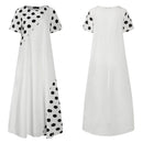 Women Party Summer Long Dress 2023 Celmia Polka Dot Print Maxi Sundress Bohemian Short Sleeve Casual Loose Vestidos O-neck Robe