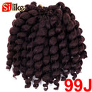 Silike 8inch Synthetic Ombre Jumpy Wand Curl Crochet Braids 22 Roots Jamaican Bounce Curl Crochet Hair Extension for Black Women