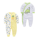 2pcs/lot baby rompers Baby Girl Clothes Full Sleeve 100%Cotton Cartoon Print Overalls Newborn Baby Footies Toddler Jumpsuit