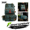 Kingdom Angelrucksack 1000D wasserdichtes Nylon 43x24x53cm Große Kapazität Multifunktional Abnehmbare Aufbewahrung für das Winterfischen