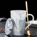 Naturmarmor 12 Sternzeichen Keramik-Becher mit Deckel Kaffeetassen Kreative Persönlichkeitstasse 400ml Bleifrei