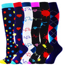 3/6/7 PairsCompression Socks Women Knee High 30mmHg Sports Socks Edema Diabetes Varicose Veins Running Cycling Marathon Socks