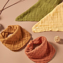 Kangobaby 4pcs Muslin Burp Cloths Sets Most Fashion Colorful Solid Color Baby Infinity Scarf Bibs