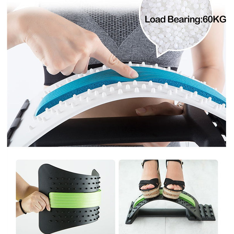 Back Massager Lumbar Support Stretcher Trigger Point Multi-Level Back Stretching Device  Back Pain Muscle Relief