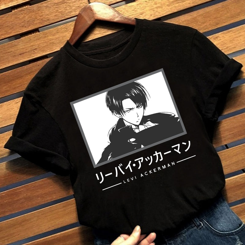 Attack on Titan Ackerman Print Short Sleeve T-shirt Harajuku T Shirt Tops