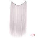 Allaosify 22 inches Clip on Wire Fish Line Hair Extensions Secret Invisible Wire One Piece for Ombre Hair Synthetic Hairpiece