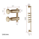 DOOKOLE Solid Brass Coat Rack Free Adjustment, Wall Mount Coat Hooks with 3/4/5/6 Hooks for Hats, Scarves, Clothes Handbags