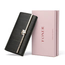 FOXER Women Split Leather Long Wallet Best Gift Female Clutch Bag Credit Card Holder Lady Luxury Coin Purse Fashion Evening Bags