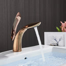 Golden Basin Faucets Rose Gold Bathroom Faucet Deck Mount Cold And Hot Water Tap Single Hole Basin Faucet Bathroom Mixer Taps