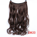 Allaosify 22 inches Clip on Wire Fish Line Hair Extensions Secret Invisible Wire One Piece for Ombre Hair Synthetic Hairpiece