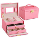 Drei Schichten 2022 Klassische Hochwertige Leder Schmuckschatulle Halsketten-Display Exquisites Make-up-Etui Schmuck-Organizer
