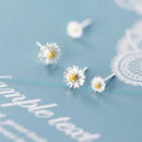 MloveAcc Real 925 Sterling Silver Daisy Sun Flower Earrings Stud for Women Girls Gift Hot Fashion Sterling-silver-jewelry