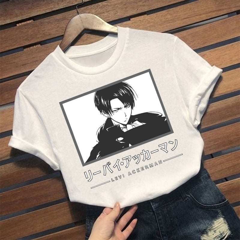 Attack on Titan Ackerman Print Short Sleeve T-shirt Harajuku T Shirt Tops