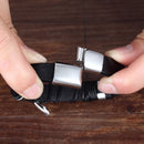 XQNI Handmade Rope Winding Stainless Steel Men's Leather Bracelet Multi-size Multi-color Selection Men's Classic Custom DIY Size