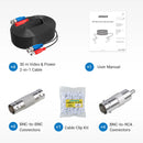 Sannce 4PCS a Lot 30M 100 Feet CCTV BNC Video Power Cable For CCTV AHD Camera DVR Security System Black Surveillance Accessories