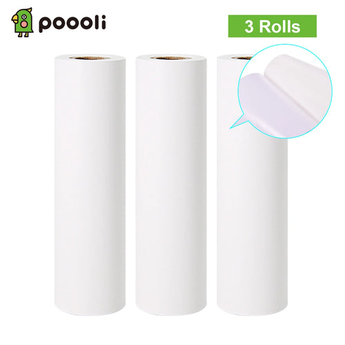3 Rollen Poooli 110 * 30mm weißes Thermopapier BPA-frei, 10 Jahre haltbar, für Poooli L3 Tragbarer Thermodrucker