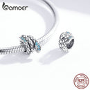 bamoer Genuine 925 Sterling Silver Jewelry Snake Charm for 3mm Snake Bracelet Retro Style Metal Bead Fine Jewelry SCC1351