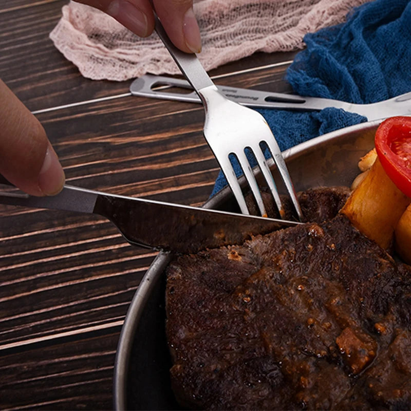 Boundless Voyage Titanium Tableware Travel Flatware Titanium Knife Fork Spoon Chopsticks Straw Outdoor Camping Picnic Cutlery