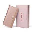 FOXER Women Split Leather Long Wallet Best Gift Female Clutch Bag Credit Card Holder Lady Luxury Coin Purse Fashion Evening Bags