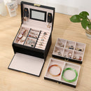 Drei Schichten 2022 Klassische Hochwertige Leder Schmuckschatulle Halsketten-Display Exquisites Make-up-Etui Schmuck-Organizer