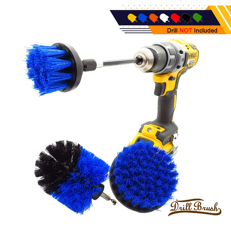 4pcs/set Drill Power Scrub Clean Brush Electric Drill Brush Kit with Extension for Cleaning Car, Seat, Carpet, Upholstery