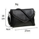 NIGEDU Casual Crossbody Bag Female Messenger Bags black PU Leather Women's Shoulder Bags Chain women Envelope clutch purses