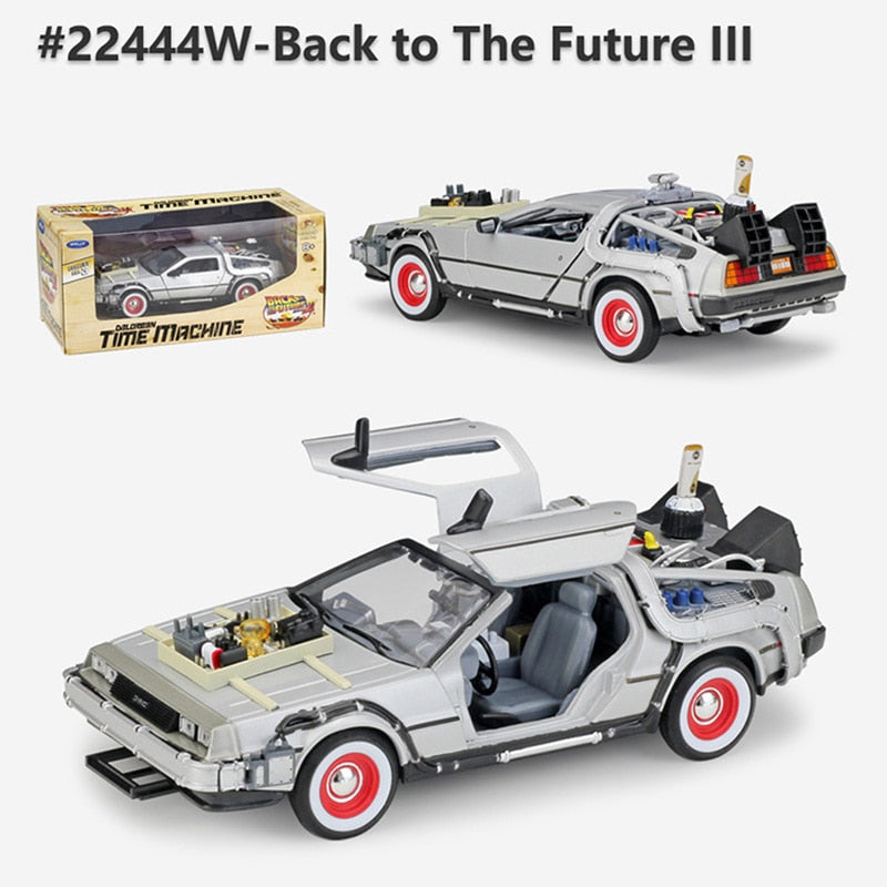 WELLY 1:24 the film Back to the Future Car Alloy Car Model Simulation Car Decoration Collection Gift Toy Die Casting Model