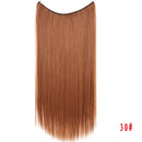 Allaosify 22 inches Clip on Wire Fish Line Hair Extensions Secret Invisible Wire One Piece for Ombre Hair Synthetic Hairpiece