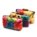 Acrylic Clutch Bag Female Evening Bags Acrylic Bag Colorful Printing Random Pattern Women Shoulder Bag Clutches Purse ZD1163