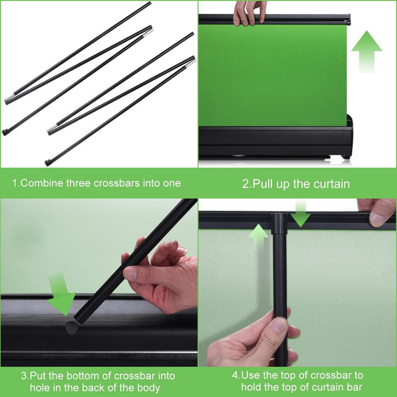 110*200cm Collapsible Chromakey Background Pull-up Style Wrinkle-resistant Green Screen Backdrop for Photography Video YouTube