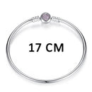 BISAER 100% 925 Sterling Silver Basic Snake Chain Zircon Bracelets Blue Demon Eye Bracelet & Bangles Charm Sizes 17–21 Jewelry