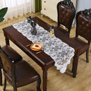 Luxury European Lace Embroidery White Table Runner TV Wall Cabinet Refrigerator Piano Cover Home Christmas Party Camino De Mesa