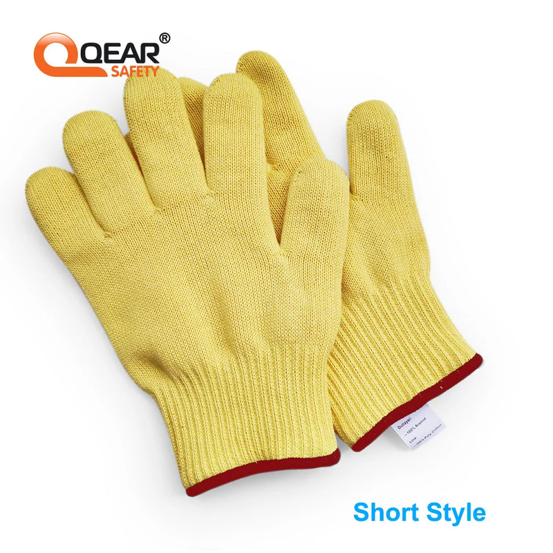 1 Pair Aramid Yarn Knitted Long/short Wrist Protect Heatproof Gloves - Hold Burning hot Dishes/Oven/hot molds- heat resistance w