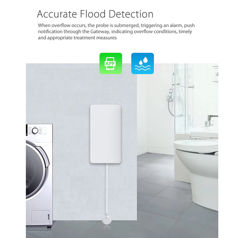 Tuya Wifi/Zigbee Water Leakage Alarm Independent WIFI Water Leak Sensor Detector Flood Alert Overflow Security Alarm System Tuya