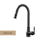 Antique Brass Kitchen Faucet Pull Out Kitchen Sink Faucet Single Handle Faucet 360 Rotate Kitchen Tap Hot Cold Water Mixer Crane