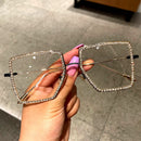 Myopia Hyperopia Women Sunglasses Vintage clear lens glasses ladies luxury rhinestone eyeglasses men optical Shades