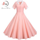 Elegant Solid Pink Women Summer Dress Casual Short Sleeve Chic Slim Fashion A-line Midi Party Sundress Vestidos Robe Femme