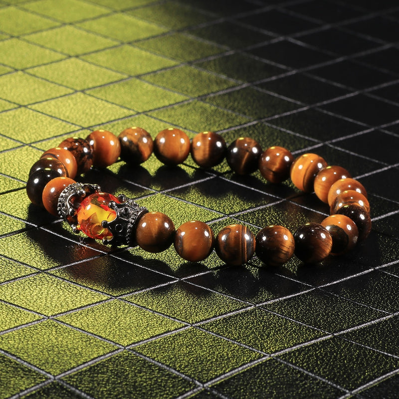 Tiger Eye Beaded Bracelets Bangles Men Braided Rope Healing Balance Yoga Charm Women Natural Stone Buddha Bracelet Adjustable