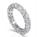 2023 New Arrivals Luxury Princess Emerald Cut 925 Sterling Silver Eternity Band Ring for Wedding Women Party Gift Jewelry
