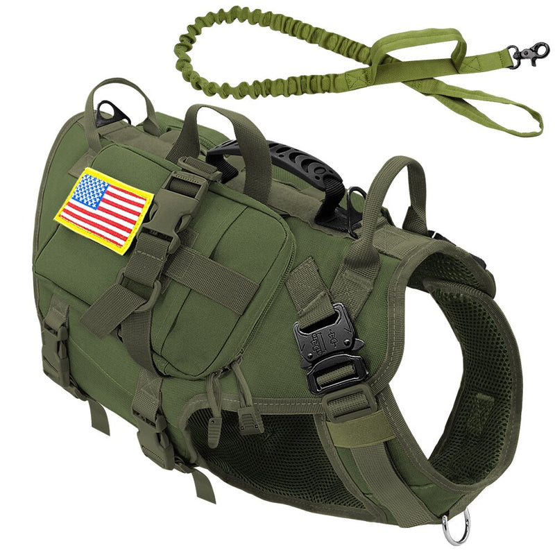 Tactical Dog Harness Military No Pull Pet Harness Vest For Medium Large Dogs Training Hiking Molle Dog Harness With Pouches