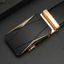 CEXIKA Men Automatic Buckle Belt Custom Engraved Name Logo Genuine Leather Waist Belts for Jeans Father's Day Personalized Gift