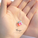 Thaya Color Light Bow Geschenk Halskette 925 Silber Böhmen Interessante Farbprisma Halskette für Frauen Besonderes Design Schmuck