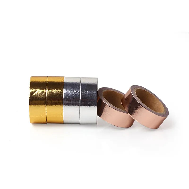 Metallic Washi Tape Gold Silver Washi Masking Tape Collection DIY Scrapbooking Journaling Arts Crafts Tapes Decorative