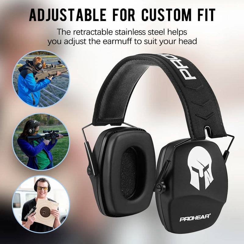 ZOHAN-Ear Protection Noise Canceling Earmuffs, Slim Passive Hearing Protector, Spartan Ear Defenders, Spartan, NRR 22dB