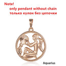 Tierkreiszeichen 12 Konstellation Anhänger Halskette 585 Roségold Farbe Horoskop Halskette Herren Kette Geschenk Modeschmuck GPM21