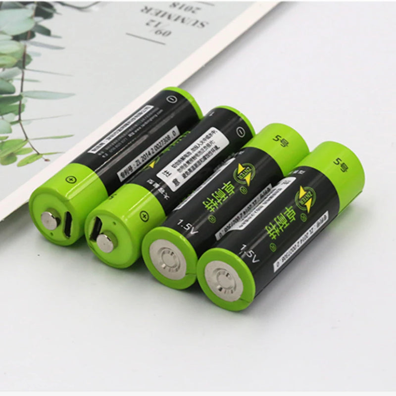 ZNTER 1.5V 1700mAh AA Rechargeable Battery USB Rechargeable Lithium Polymer Battery with Micro USB Cable Fast Charge