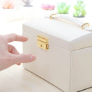 Drei Schichten 2022 Klassische Hochwertige Leder Schmuckschatulle Halsketten-Display Exquisites Make-up-Etui Schmuck-Organizer